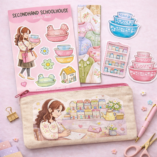Secondhand Schoolhouse Stationery Pouch Set – Cottage Thrift Collection