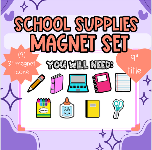 School Supplies Needed Whiteboard Magnet Set