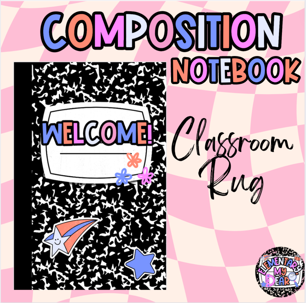 Composition Notebook Classroom Welcome Rug
