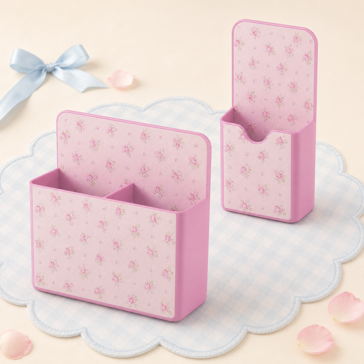 Magnetic Locker Decor Set, 6 Piece Locker Organizer With Pen Holders, Photo Frame and Bow Magnets, Cute Locker Accessories