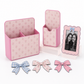 Magnetic Locker Decor Set, 6 Piece Locker Organizer With Pen Holders, Photo Frame and Bow Magnets, Cute Locker Accessories