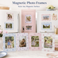 Magnetic Photo Frames Set of 4, Scalloped Floral 4x6 Picture Frames, Locker Fridge Classroom Whiteboard Décor
