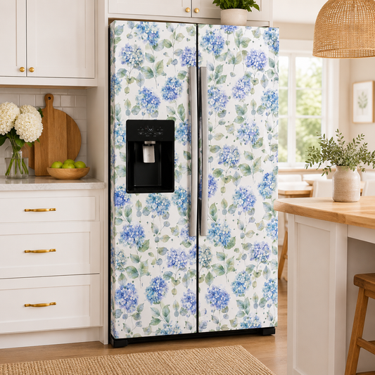 Magnetic Refrigerator Cover | Cottagecore Kitchen Decor | Floral Fridge Wrap | French Door, Side by Side & Top Freezer Panels