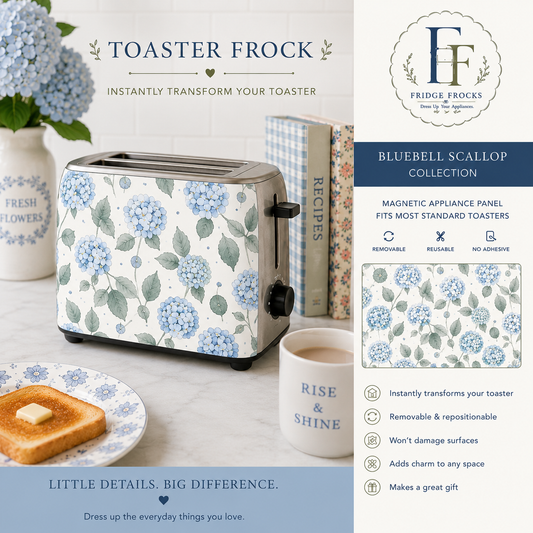 Magnetic Toaster Cover | Cottagecore Kitchen Decor | Removable Toaster Panel | Grandmillennial Floral Appliance Decor
