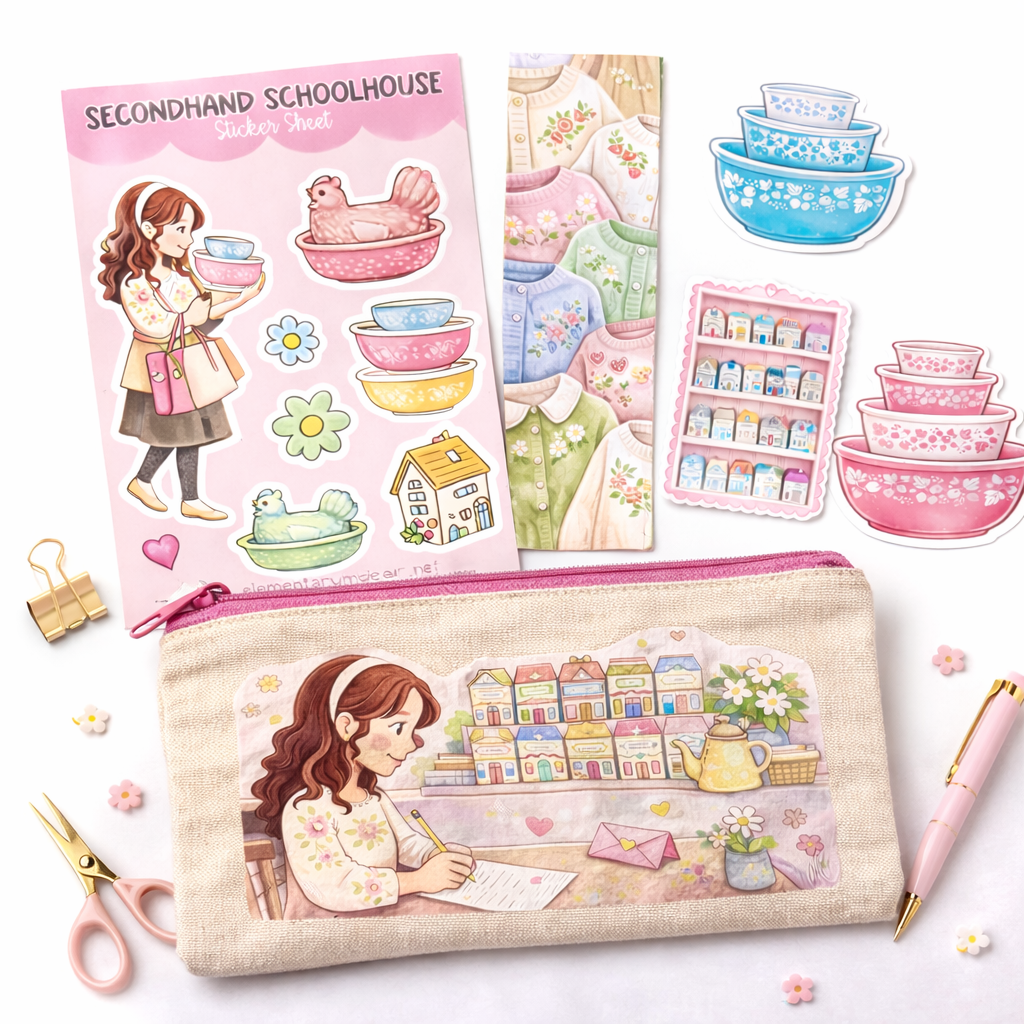 Secondhand Schoolhouse Stationery Pouch Set – Cottage Thrift Collection