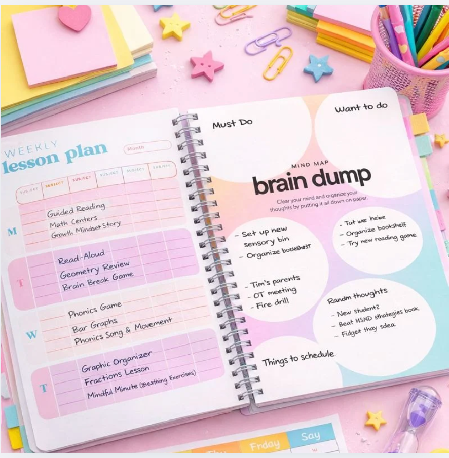 ADHD Teacher Planner & Executive Functioning Guidebook (Digital and Editable)