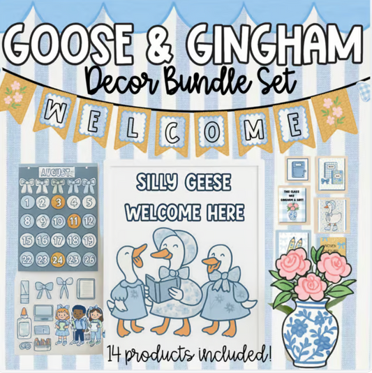 Goose and Gingham Classroom Decor Bundle