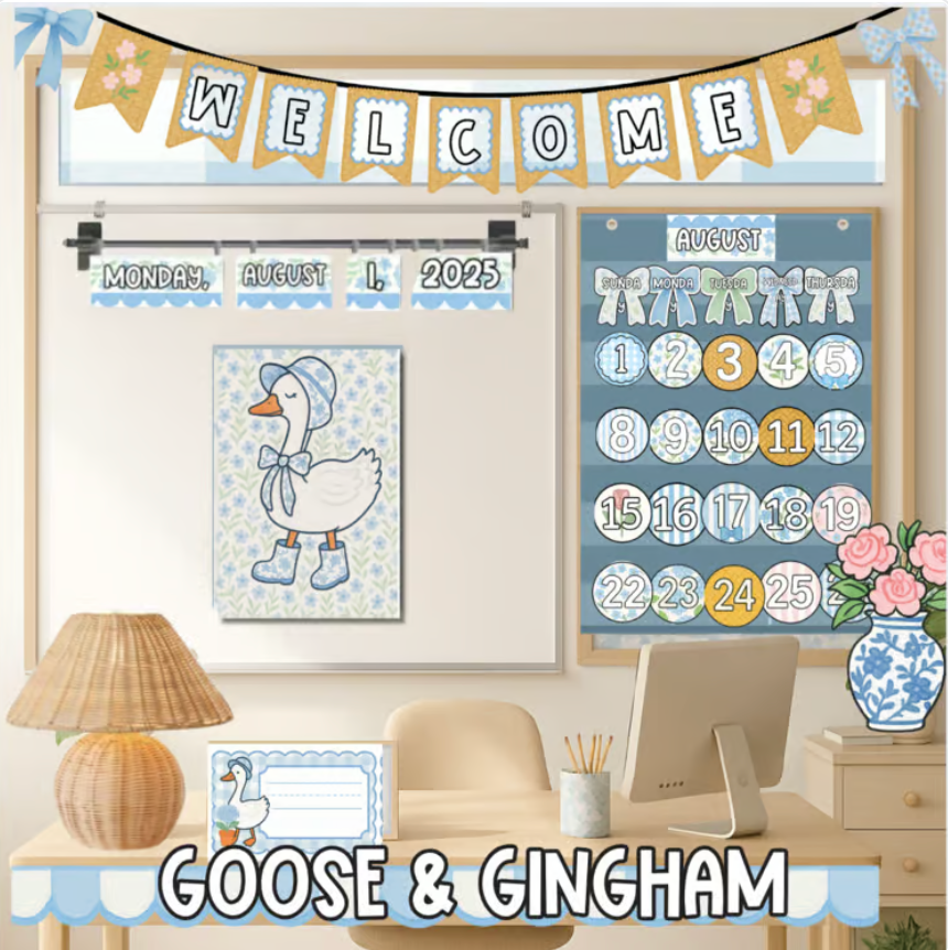 Goose and Gingham Classroom Decor Bundle