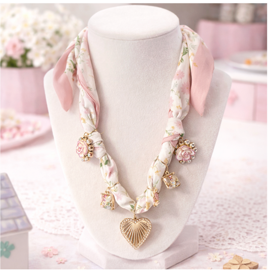 Secondhand Schoolhouse Charm Scarf Necklace – Thriftcore Charm Necklace